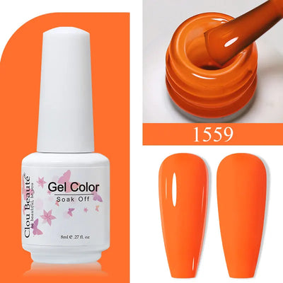 Clou Beaute 8ml Gel Polish Colorful Glitter UV Nail Gel Vernis Semi Permanent Glass Bottle Blue Green White Soak Off Gel Nail