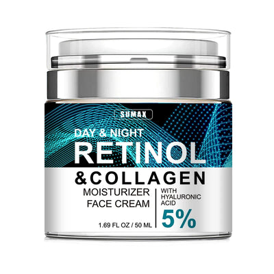 Sumax Retinol Collagen Face Cream 50ml Moisturizer with Hyaluronic Acid 5% Moisturizing Firming Brightening skincare