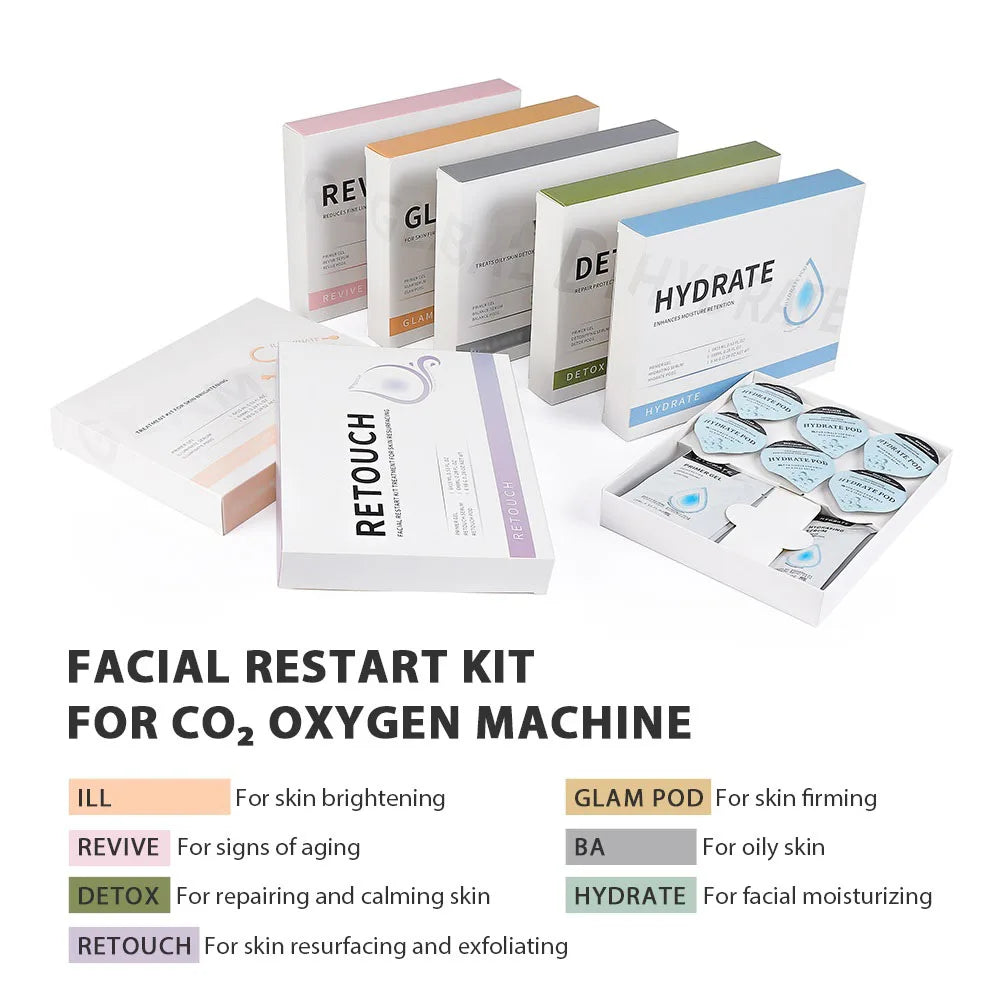 foreverlily 5 pcs CO2 Pods Kit co2 Capsule For Aqua Facial Machine CO2 Gels Bubble Pen Cleaning Facial Beauty Machine Skin Care