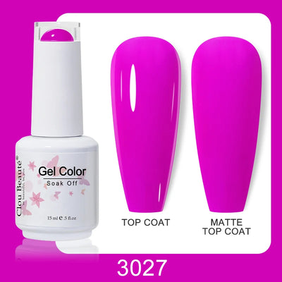 Clou Beaute Nail Gel Polish Kit 15ml Soak Off UVLED Nails Varnish Semi Permanent Nail Art Gels Lacquer Top Base Coat Gel Lacquer