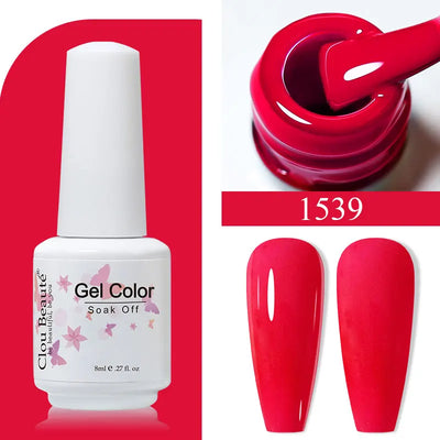 Clou Beaute 8ml Gel Polish Colorful Glitter UV Nail Gel Vernis Semi Permanent Glass Bottle Blue Green White Soak Off Gel Nail