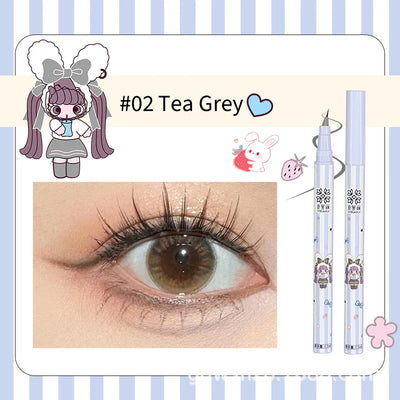 Slanting Ultra-thin Lower Eyelash Eyeliner Pen Liquid Waterproof Tea Grey Smooth Lying Silkworm Eyes Liner Pencil Makeup Tool