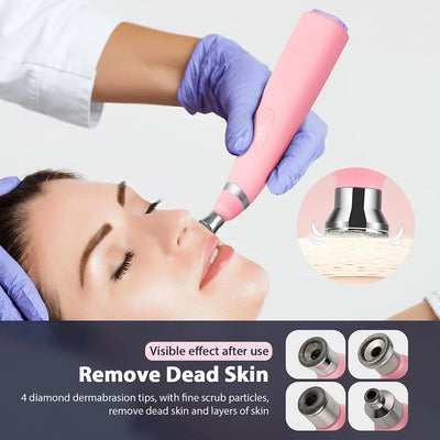 Portable Diamond Microdermabrasion Machine Facial Peeling Device Exfoliation Vacuum Blackhead Remover With 4 Diamond Peeling Tip