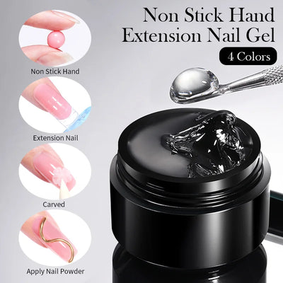BORN PRETTY 15ml Nude White Non Stick Hand Solid Extension Nail Gel Polish Carving Flower Nail Art Building Constructed UV Gel