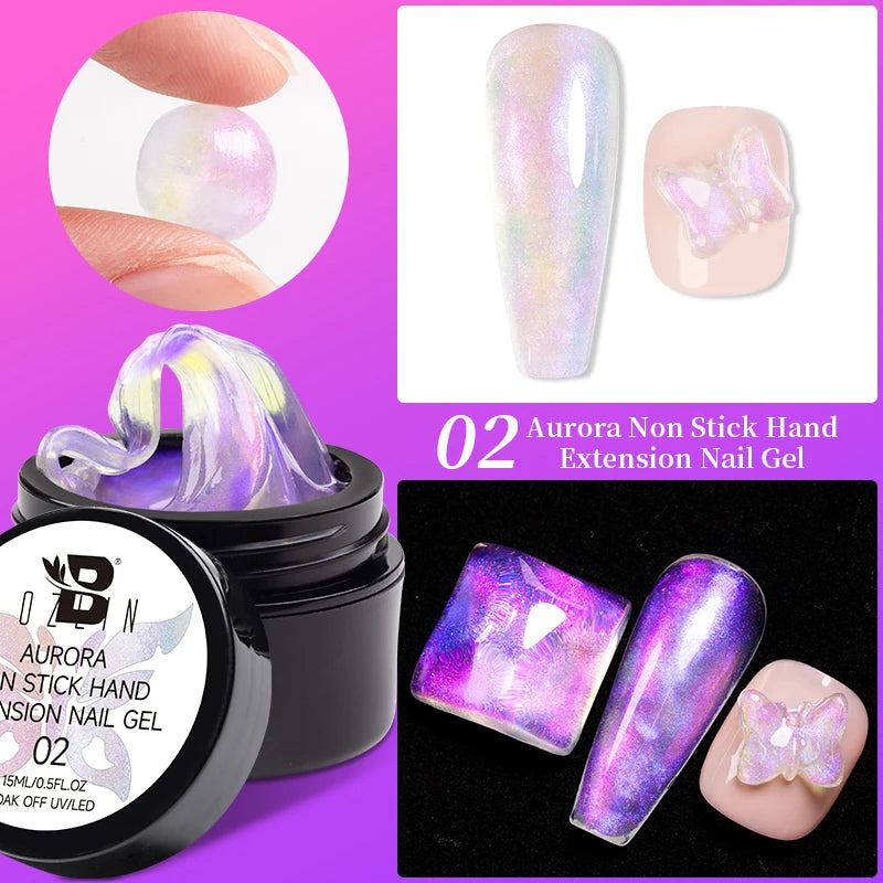 30g Dopamine Sequin Flexible 3D Gel Non Stick Hand Solid Extension Nail Gel Nude Pink White Extension Gel Rhinestone Glue Gel