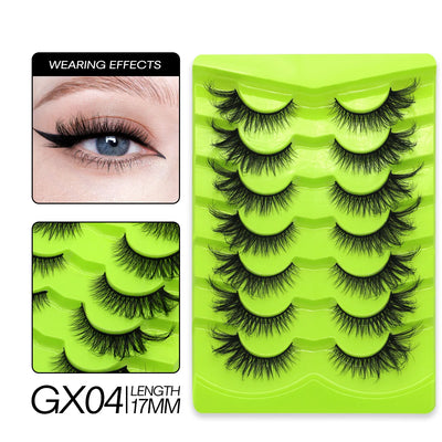 GROINNEYA Cat Eye Lashes Natural long Manga Lashes Faux Mink Eyelashes Winged End Eye Elongated Eyelashes Fake Lashes Soft