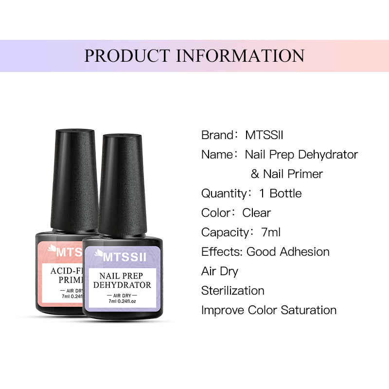 Mtssii 7ml Nail-Primer Prep Dehydrator Gel Nail Polish No Need Of UV LED Lamp Base Top Coat Nail Art Varnish Manicure
