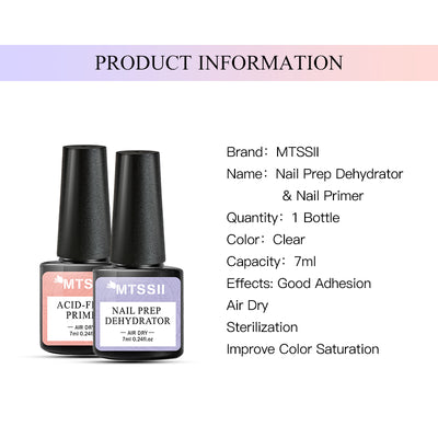 Mtssii 7ml Nail-Primer Prep Dehydrator Gel Nail Polish No Need Of UV LED Lamp Base Top Coat Nail Art Varnish Manicure