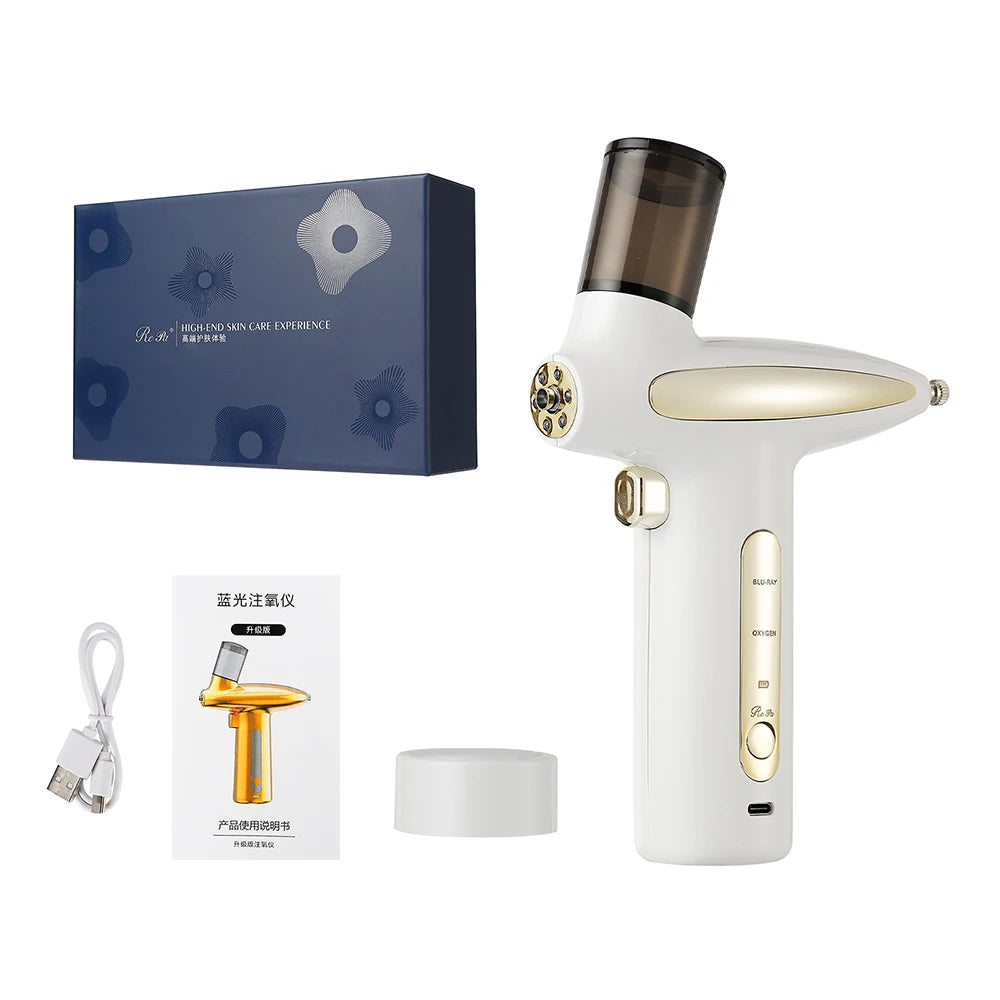 Red/Blue Photon Skin Hydrator Make Up Skin Moisturizing Nano Mist Sprayer Face Steamer Spray Airbrush Water Oxygen Injection