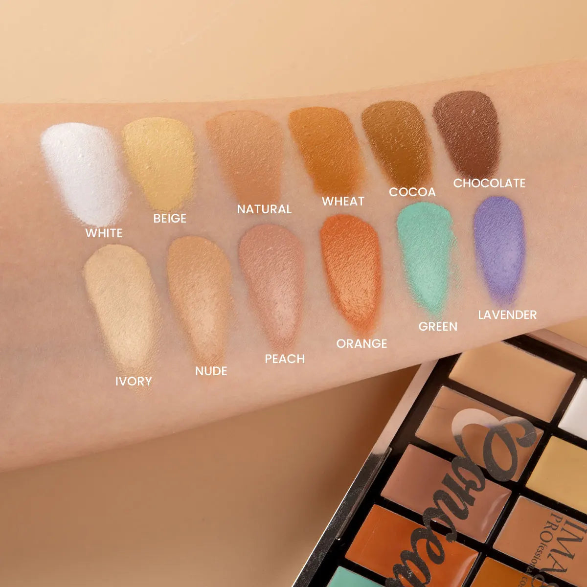 IMAGIC 12-Color Concealer Foundation Cream Covers Acne Marks Dark Circles Full Coverage Suit for All Skin Primer Makeup Cometics