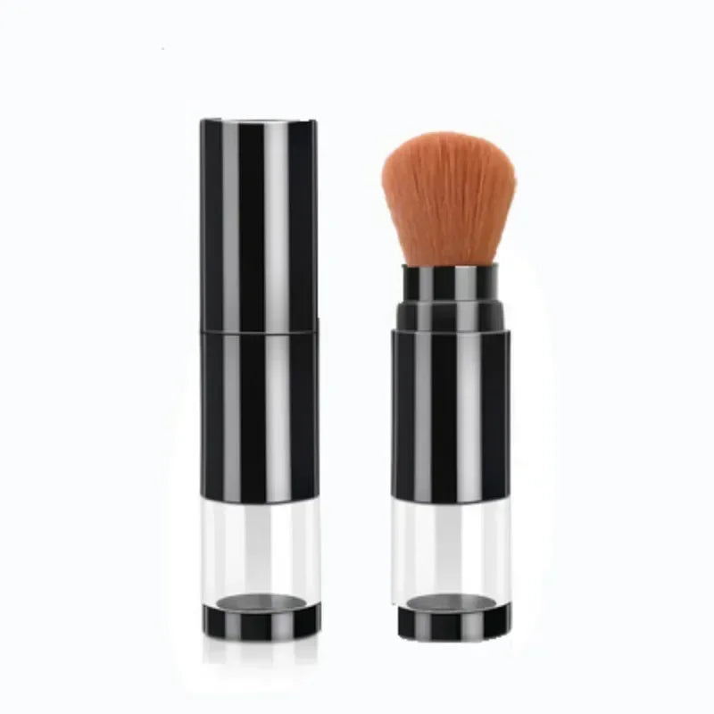 2 in 1 Foundation Brush Makeup Brush Empty Travel Blush with Refillable Loose Powder Bottle Jar Makeup Beauty Tools