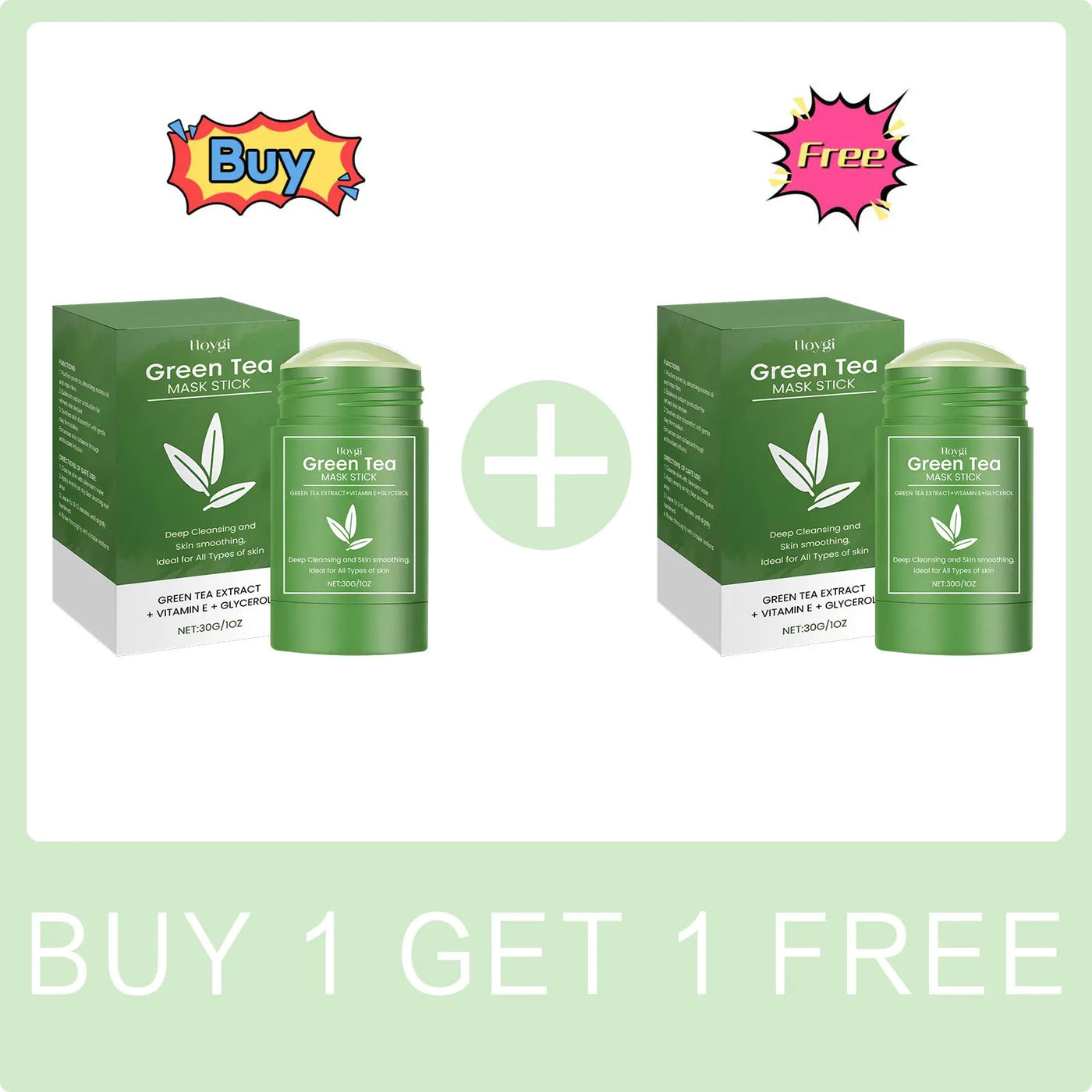 HOYGI Green Tea Cleansing Mask Blackhead Removal Anti Acne Oil Control Shrink Pores Purifying Reduce Brightening Face Skin Care