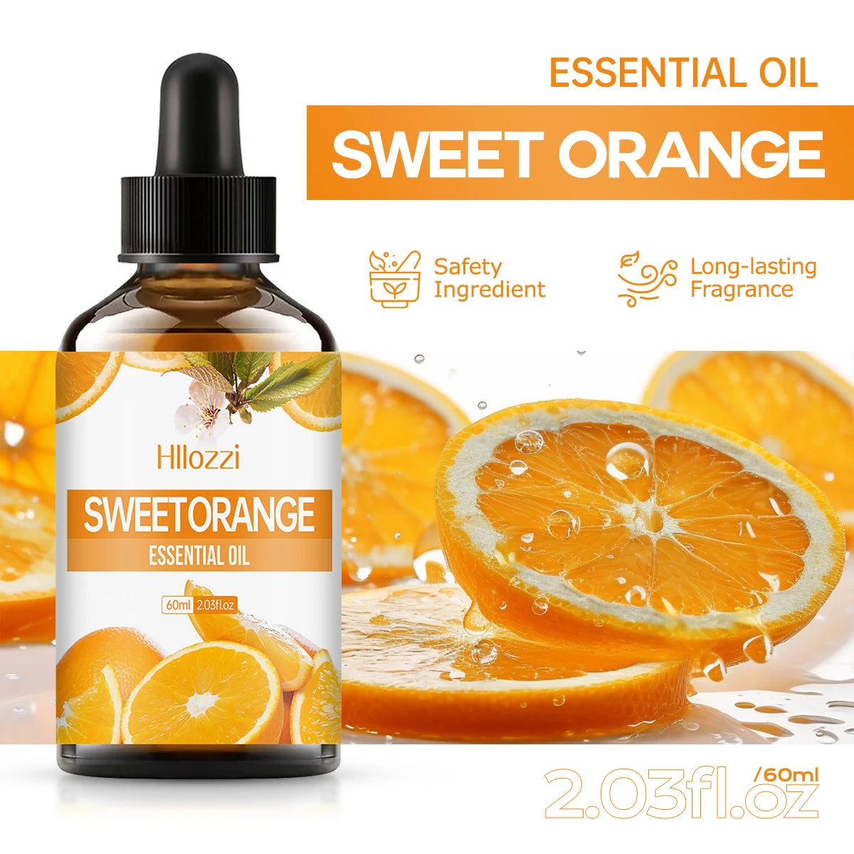 Sweet orange essential oil is used to make aromatherapy, car-mounted, long-lasting fragrance, humidifier，Multifunctional essenti
