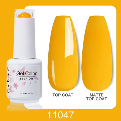 Clou Beaute Nail Gel Polish Kit 15ml Soak Off UVLED Nails Varnish Semi Permanent Nail Art Gels Lacquer Top Base Coat Gel Lacquer