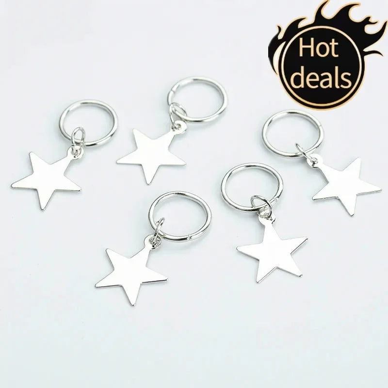 5pcs/bag Hair Braid Bead Butterfly Dreadlock Beads Ring Braiding Hair Sparkly Hair Styling Tool Bohemian Braid Hairs Accessories