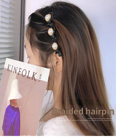 Double Layer Braided Hairpin Broken Hair Fixed Clip Women Girls Korean Fashion Hairpin Headband Hairpin Lazy Styling Accessories