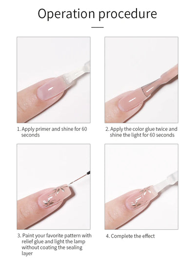 5ml Painted Embossed Gel Nail Polish 3D Black White Nail Art Plaster Gypsum Drawing Painting Carving Gel Salon DIY Manicure Tool