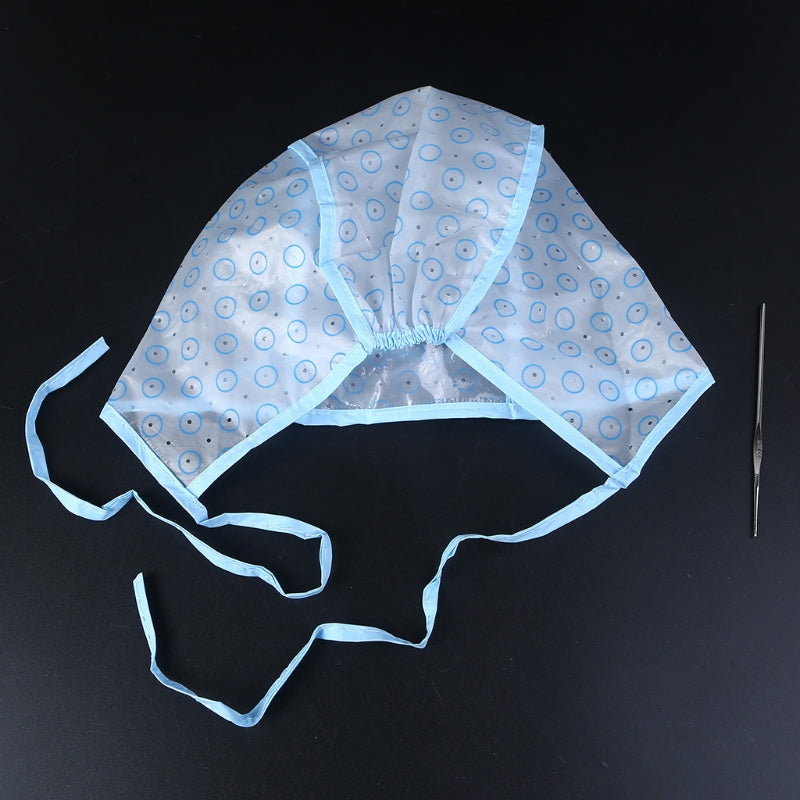 2pcs/set Hair Dyeing Cap + Hook Brush Coloring Highlighting Frosting Tipping Cover Protector Pro Hair Salon Care Styling Tools