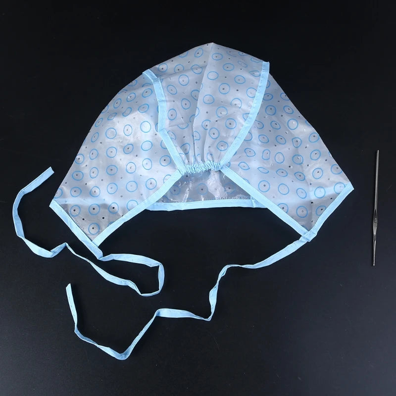 2pcs/set Hair Dyeing Cap + Hook Brush Coloring Highlighting Frosting Tipping Cover Protector Pro Hair Salon Care Styling Tools