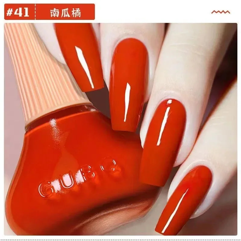 45 Colors Nail Polish Oil-based Nails Polish No-bake Quick Dry Non-tear Small Glitter Nail Gel Transparent Red Nail Art