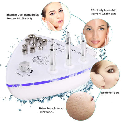 Professional Diamond Microdermabrasion Machine with Water Spray 65-68cmHg Suction Facial Exfoliation Skin Dermabrasion Machine