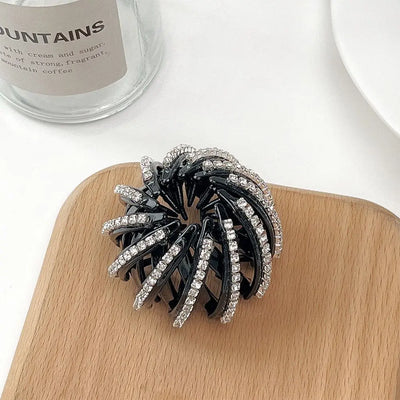 Women Bun Crystal Hair Claw Bird Nest Ponytail Buckle Ponytail  Holdedr Hair Clip DIY Bun Maker Female Hair Accessories