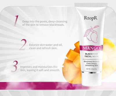 Mango Blackhead Remover Acne Treatment Nose Oil-control Mud Pore Strip Mask Whitening Cream Peel off Mask Nose Peel Skin Care