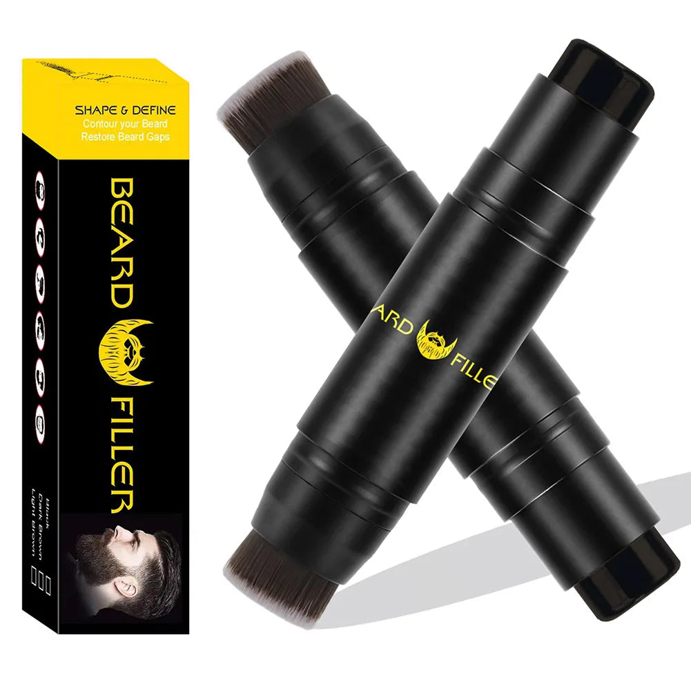 Men Beard Filling Stamp Beard Pencil Filler Waterproof Moustache Pen Beard Brush Enhancer Moustache Coloring Shaping Sweatproof