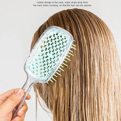 Flash Tangled Hair Comb Detangling Hair Brush Massage Combs Hollow Out Wet Curly Hair Brush Barber Comb Salon Hair Styling Tools