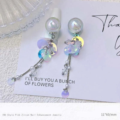 5pcs Pink Zircon Alloy Love Nail Art Charm 3D Bow Heart Moon Butterfly Planet Nail Decoration DIY Simple Design Nail Accessories