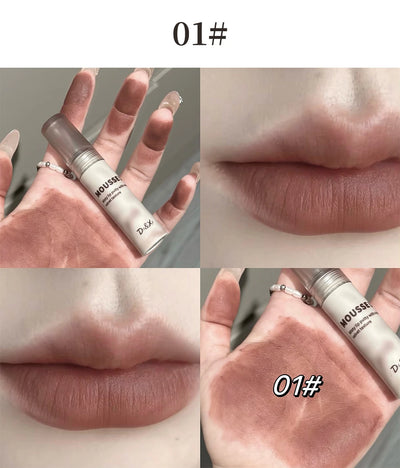 Gothic Matte Black Lipstick Waterproof Mousse Lip Mud Nude Brown Lipstick Moisturize Silky Gloss Makeup Non-stick Lips Tint