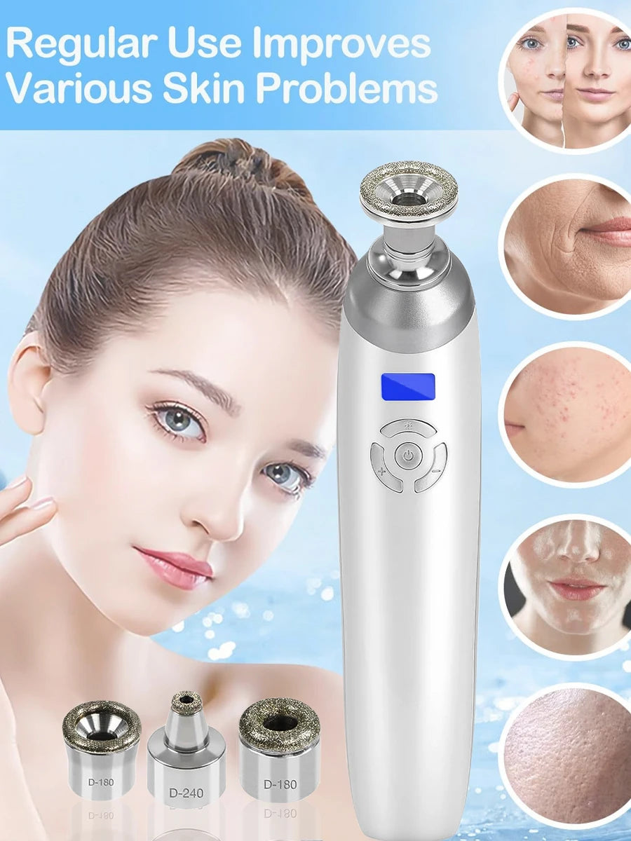 Portable Diamond Microdermabrasion Machine Facial Skin Care Blackhead Removal Beauty Device with Diamond Dermabrasion Tips
