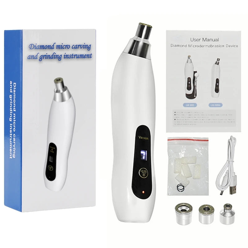 Protable Diamond Microdermabrasion Machine Handheld Blackhead Removal Facial Skin Care Beauty Device for Acne Scars