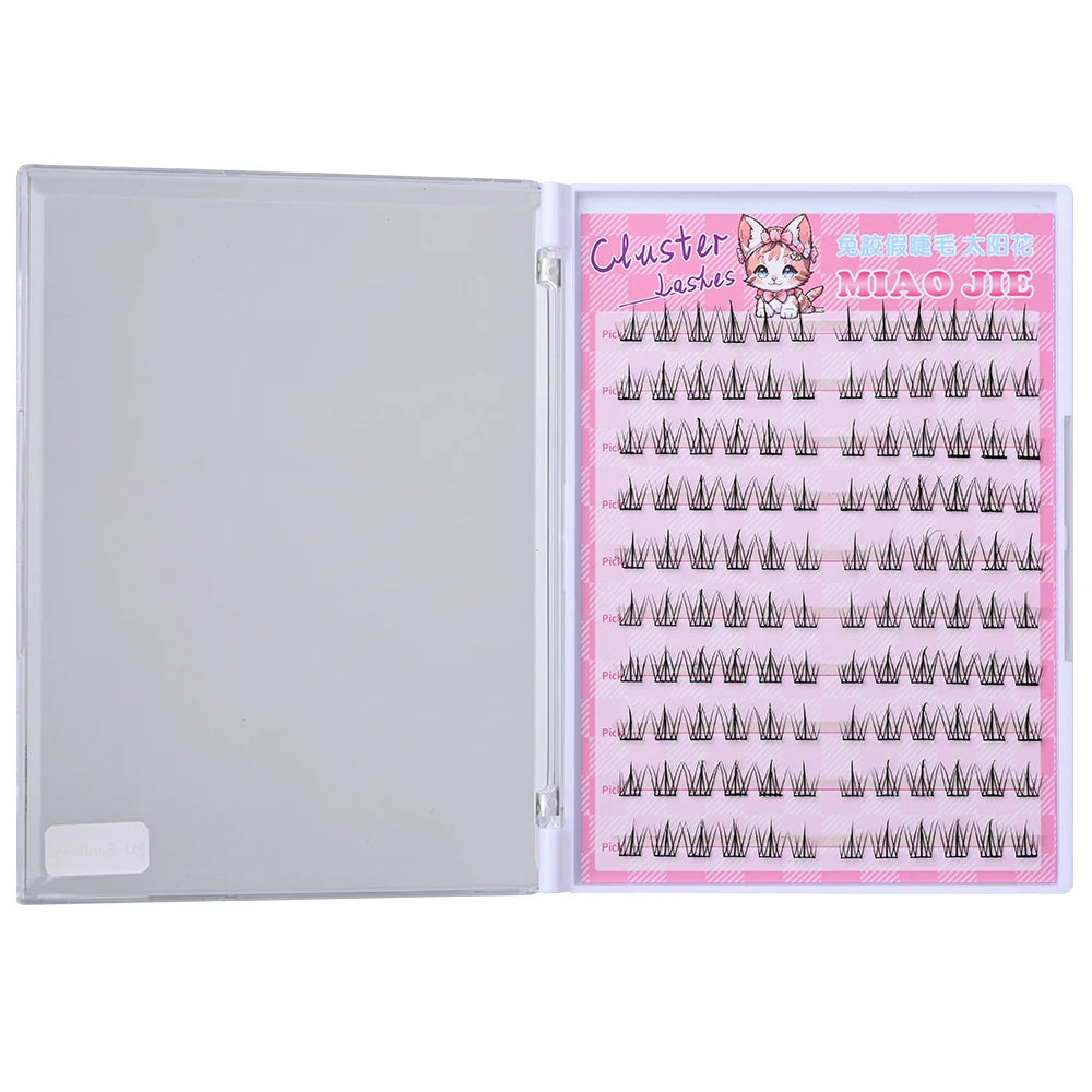 MJ 10 Rows of Large Capacity Glue-free False Eyelashes Single Cluster 10-12MM C-curled Natural Self-adhesive false Eyelashes