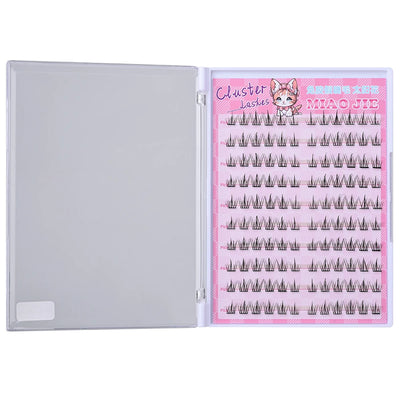 MJ 10 Rows of Large Capacity Glue-free False Eyelashes Single Cluster 10-12MM C-curled Natural Self-adhesive false Eyelashes