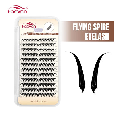 FADVAN D Curl Devil Comic Cartoon Spirit Style 8-14mm Heart Feather Spire Eyelash Extension Demon Tower Top 3D Light Lash