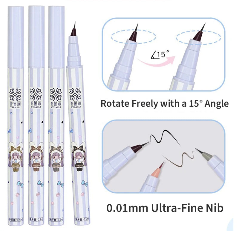 Slanting Ultra-thin Lower Eyelash Eyeliner Pen Liquid Waterproof Tea Grey Smooth Lying Silkworm Eyes Liner Pencil Makeup Tool