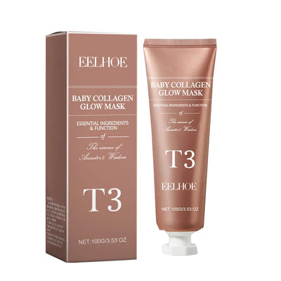 T3 Collagen Mask Peel Off Glowing Mask Lifting Firming Fade Fine Line Increase Elasticity Anti-Wrinkle Brighten Korean Skin Care