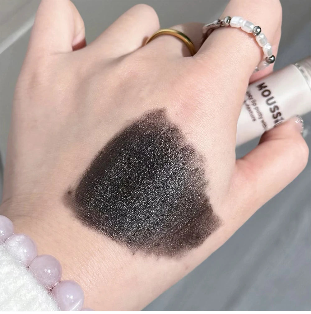 Gothic Matte Black Lipstick Waterproof Mousse Lip Mud Nude Brown Lipstick Moisturize Silky Gloss Makeup Non-stick Lips Tint