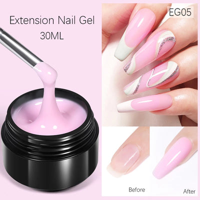 BORN PRETTY 15ml Nude White Non Stick Hand Solid Extension Nail Gel Polish Carving Flower Nail Art Building Constructed UV Gel