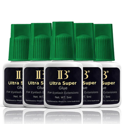 Korea Original IB Ultra Super Glue for Eyelash Extensions 5ml IB Green Cap Glue with Seal Bag False Lash Adhesive Private Label