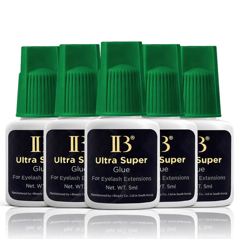 Korea Original IB Ultra Super Glue for Eyelash Extensions 5ml IB Green Cap Glue with Seal Bag False Lash Adhesive Private Label