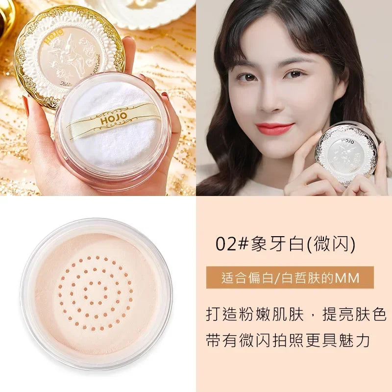 Hojo Angel Matte Translucent Setting Powder Face Powder Oil-Control Waterproof Brighten Long Lasting Base Makeup Cosmetics