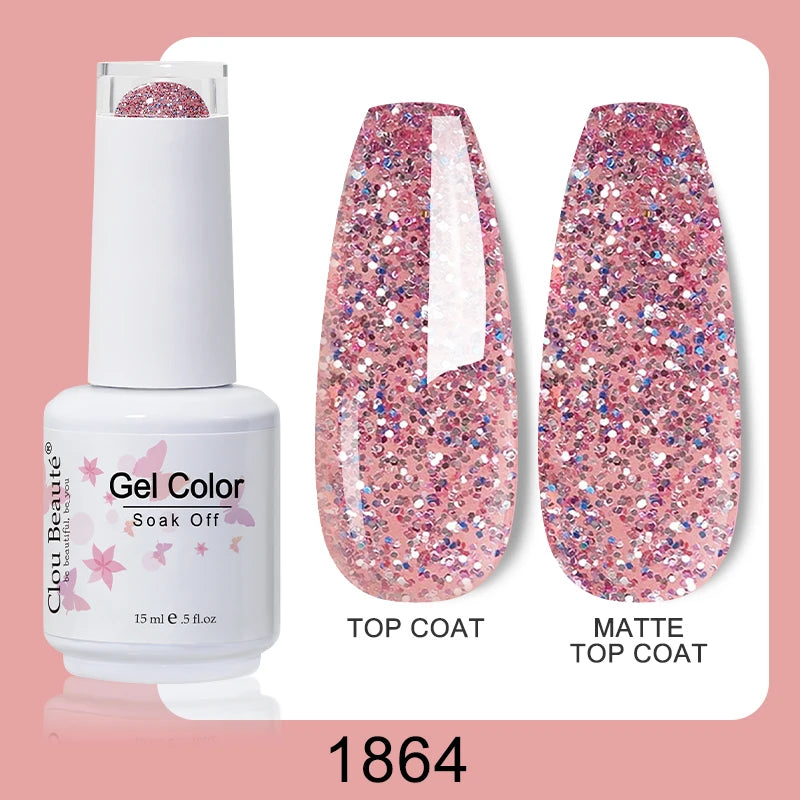 Clou Beaute Nail Gel Polish Kit 15ml Soak Off UVLED Nails Varnish Semi Permanent Nail Art Gels Lacquer Top Base Coat Gel Lacquer