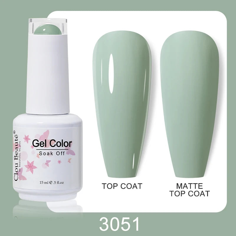 Clou Beaute Nail Gel Polish Kit 15ml Soak Off UVLED Nails Varnish Semi Permanent Nail Art Gels Lacquer Top Base Coat Gel Lacquer