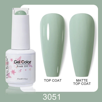 Clou Beaute Nail Gel Polish Kit 15ml Soak Off UVLED Nails Varnish Semi Permanent Nail Art Gels Lacquer Top Base Coat Gel Lacquer