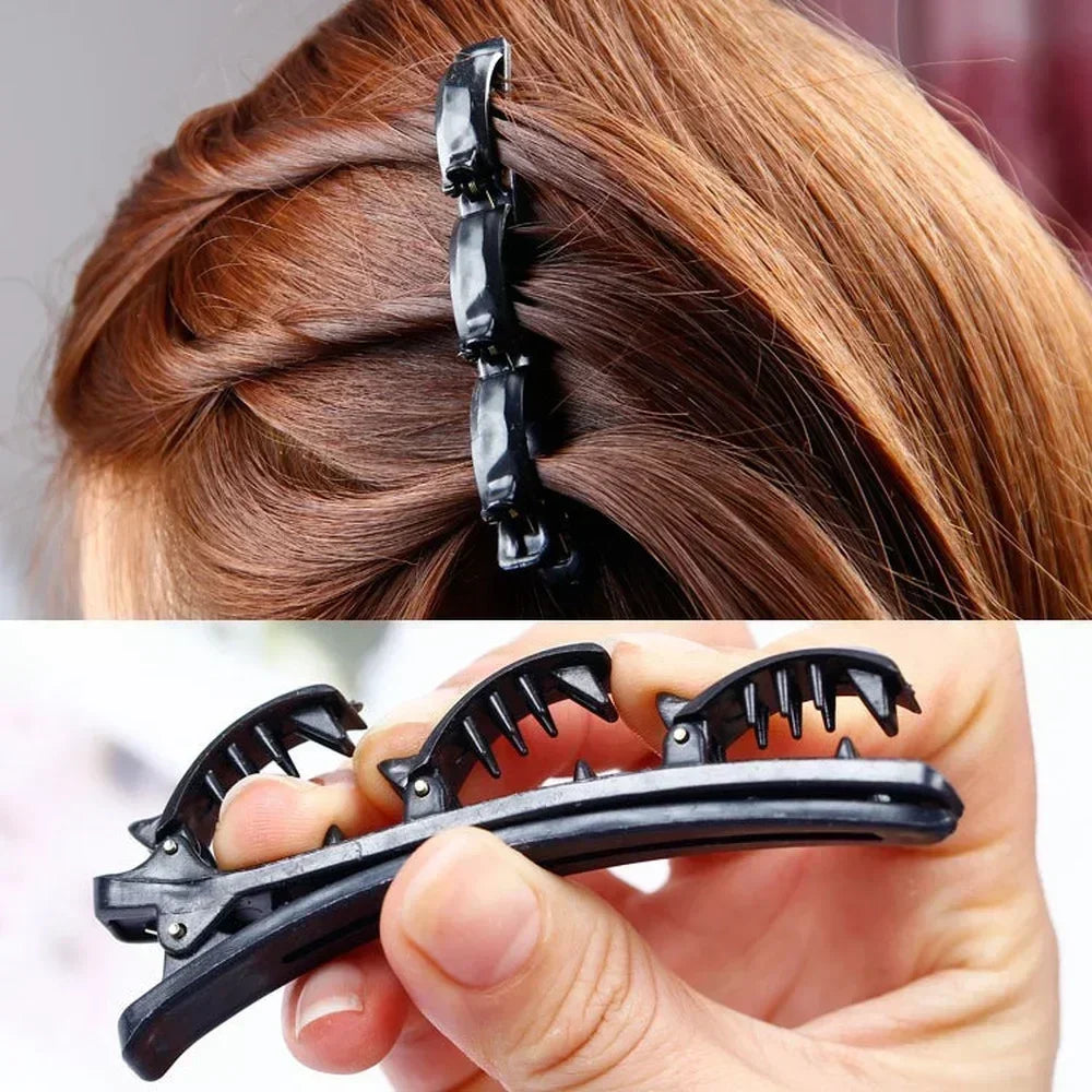 Double Layer Braided Hairpin Broken Hair Fixed Clip Women Girls Korean Fashion Hairpin Headband Hairpin Lazy Styling Accessories
