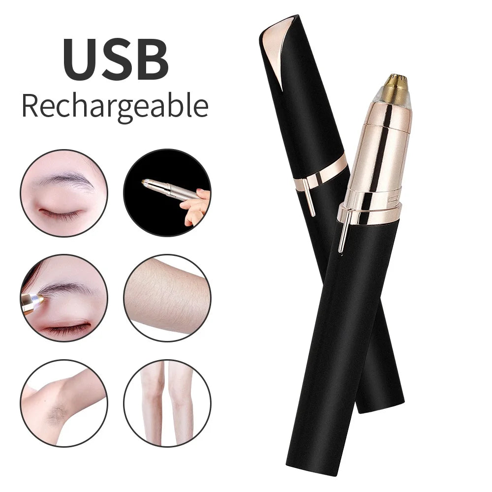 Electric Eyebrow Trimmer Mini Eyebrow Epilator Portable Facial Hair Shaver Lip Hair Nose Hair Removal Razor Women Trimmers