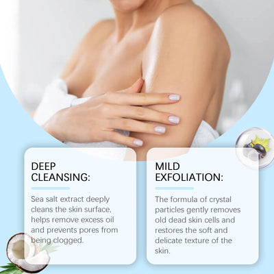 Coconut Body Scrub Exfoliating Remove Dead Skin Fading Dark Spots Softening Brightening Smoothing Cleansing Sea Salt Body Scrub