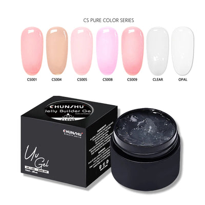CHUNSHU Solid Jelly Extension Nail Gel Polish 15g Poly Builder Construction Gel For Nails Extend Semi Permanent UV White Varnish